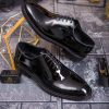 Pantofi eleganți de bărbați din piele naturala, Negru, lacuit- P1858