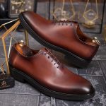 Men's smart leather shoes, Brown - P1853