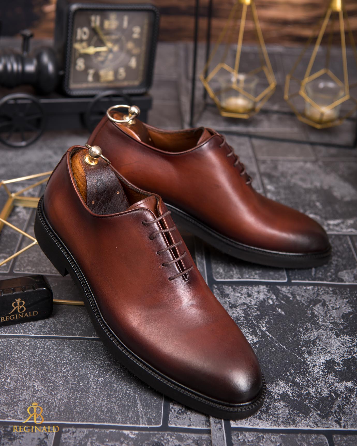 Pantofi eleganți de bărbați din piele naturala, Maro - P1853 - imagine 4