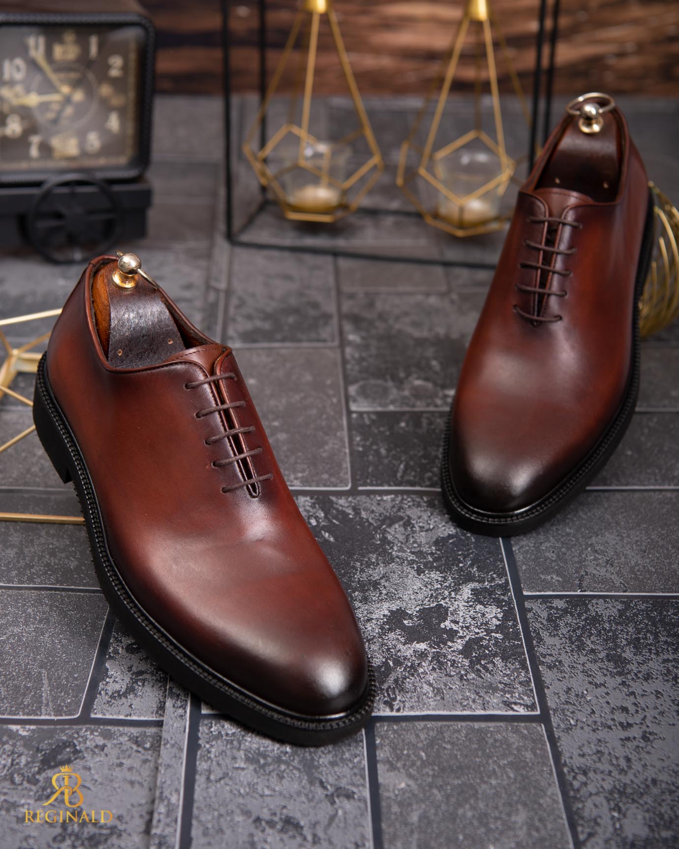 Pantofi eleganți de bărbați din piele naturala, Maro - P1853 - imagine 5