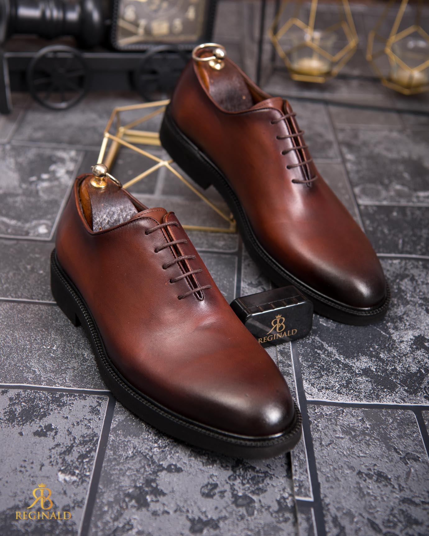 Pantofi eleganți de bărbați din piele naturala, Maro - P1853 - imagine 7