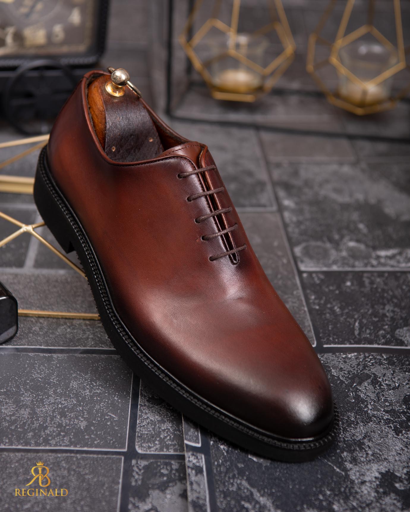 Pantofi eleganți de bărbați din piele naturala, Maro - P1853 - imagine 6