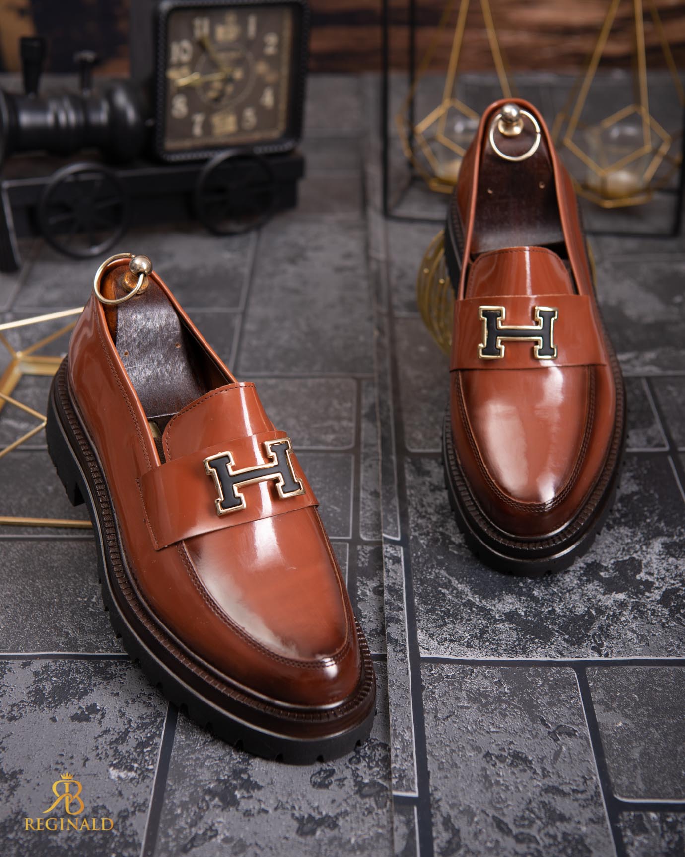 Mocasini de barbati casual, maro, talpa inalta ultra-usoara – AD817 - imagine 4