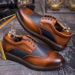 Pantofi Casual de bărbați din piele naturala, maro- P1852
