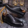 Pantofi eleganți de bărbați din piele naturala, Negru- P1861