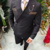 Costum negru, Sacou si Pantalon, lana 100% Super 200`S - C5248