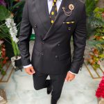 Black suit, jacket and trousers, 100% Super 200’S wool - C5250