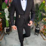 Costum negru elegant MIRE/NAS, set: 4 piese - C5258