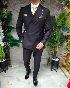 Alternative view of Costum negru, Sacou si Pantalon, lana 100% Super 200`S - C5248