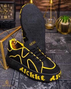 Alternative view of Adidasi de bărbați cu talpa înaltă, negri– AD851