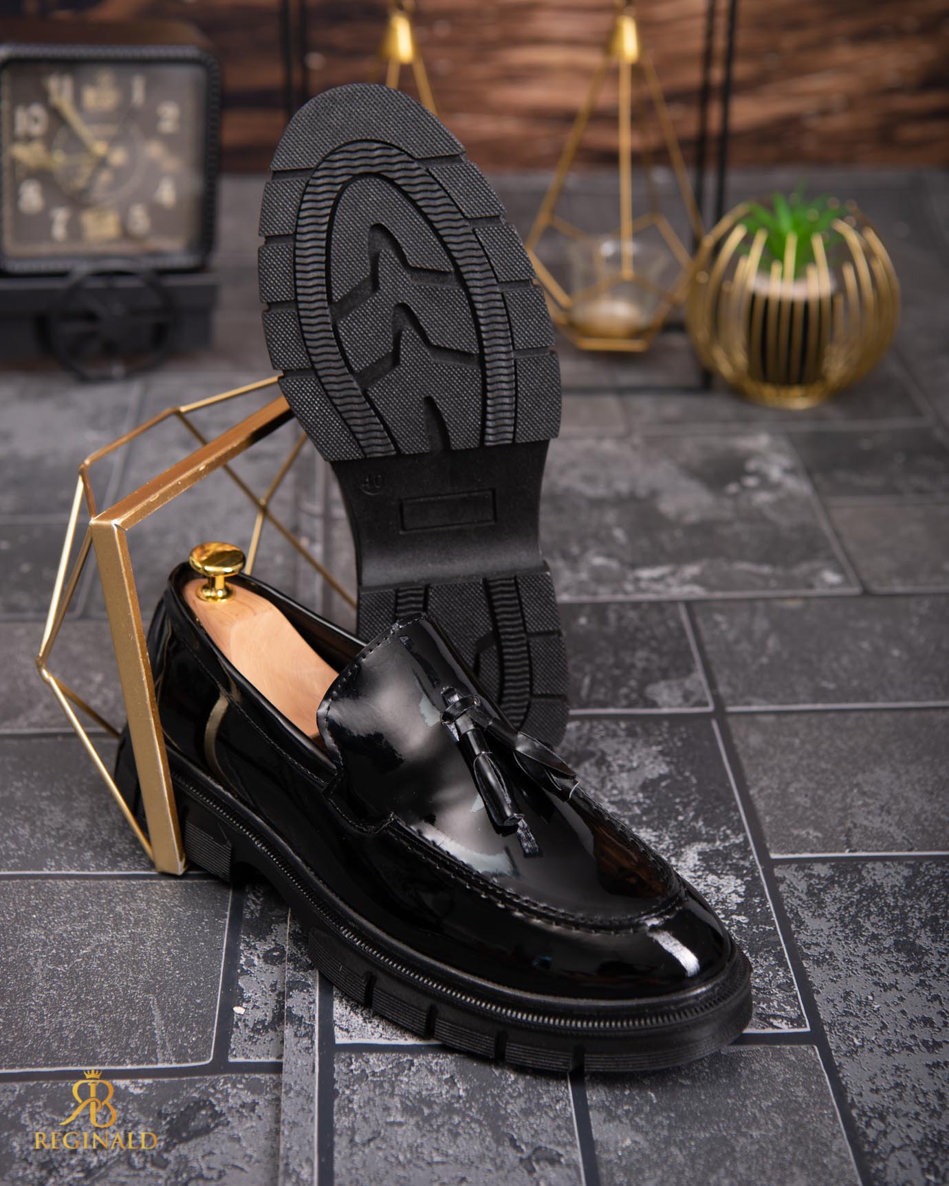 Mocasini de barbati casual, negri, talpa inalta ultra-usoara – AD842 - imagine 2