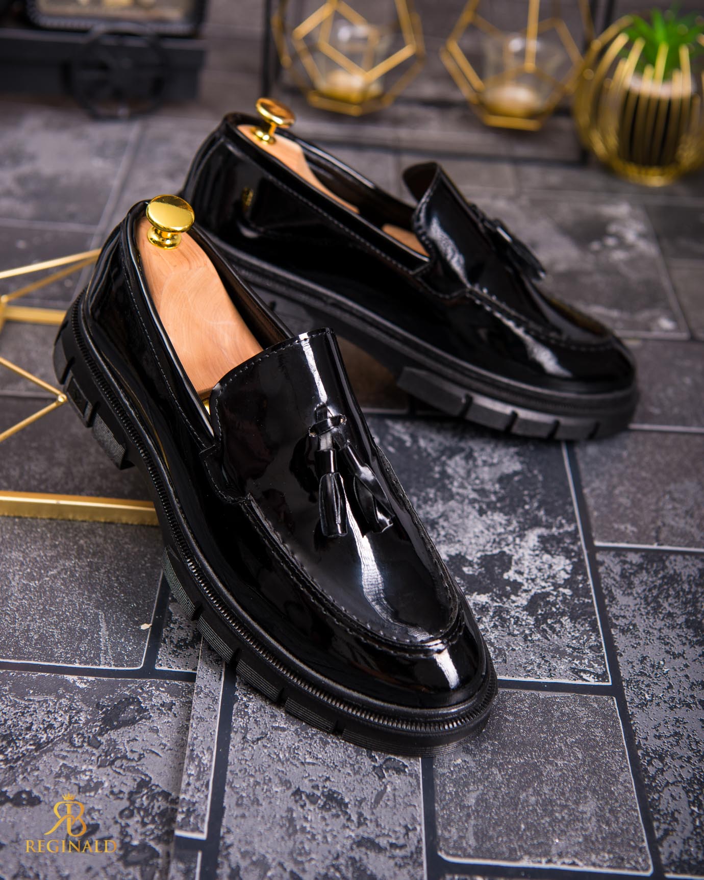 Mocasini de barbati casual, negri, talpa inalta ultra-usoara – AD842 - imagine 3