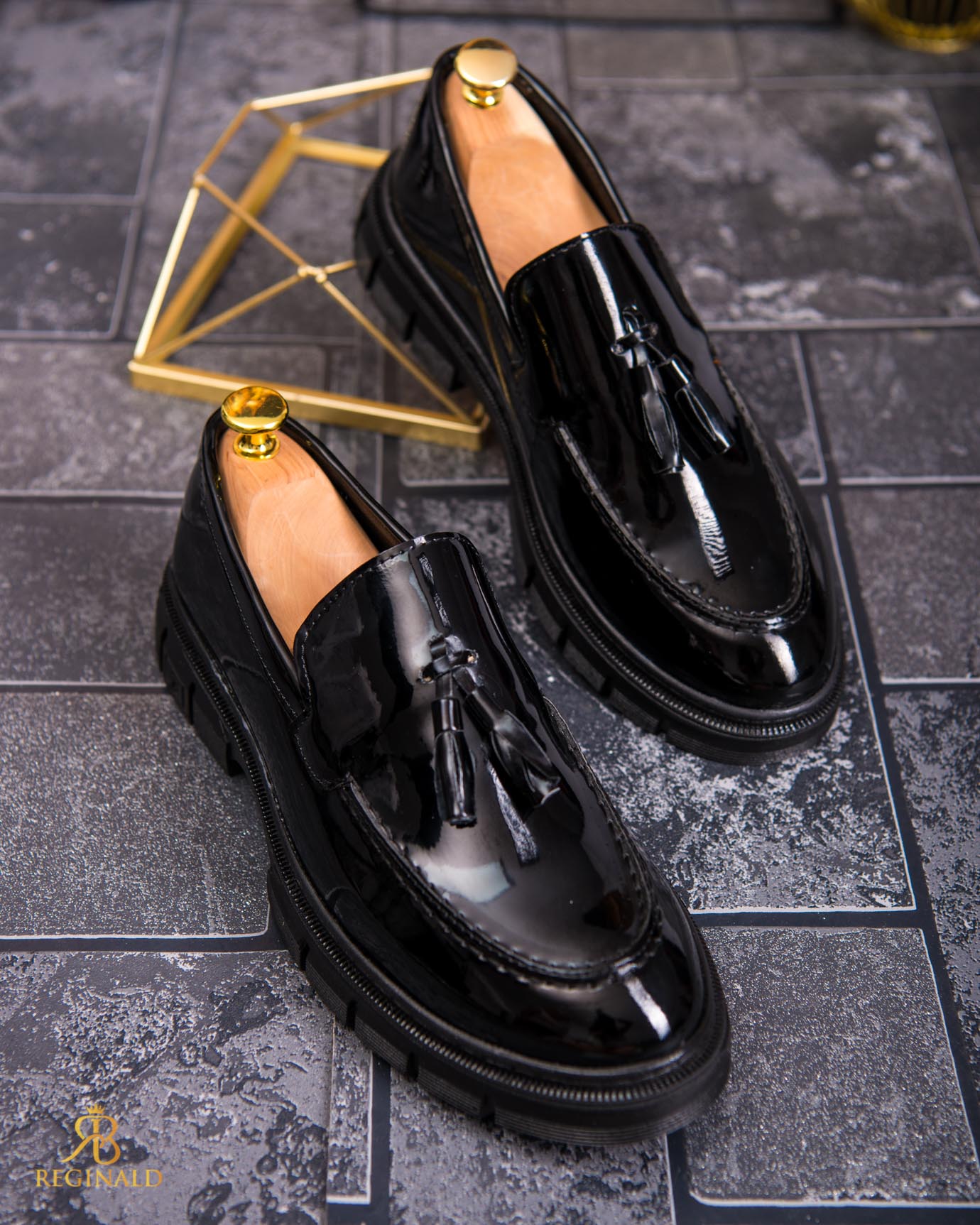 Mocasini de barbati casual, negri, talpa inalta ultra-usoara – AD842 - imagine 4