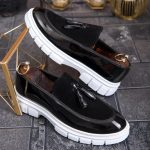 Mocasini de barbati casual, negri, talpa inalta ultra-usoara – AD843