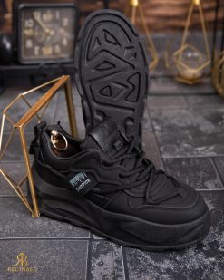 Alternative view of Adidasi de bărbați cu talpa înaltă, negri– AD823