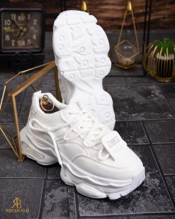 Alternative view of Adidasi de bărbați cu talpa înaltă, albi– AD827