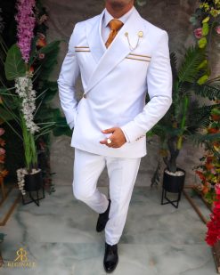 Alternative view of Costum alb, Sacou si Pantalon, lana 100% Super 200`S - C5249