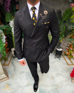 Alternative view of Costum negru, Sacou si Pantalon, lana 100% Super 200`S - C5250