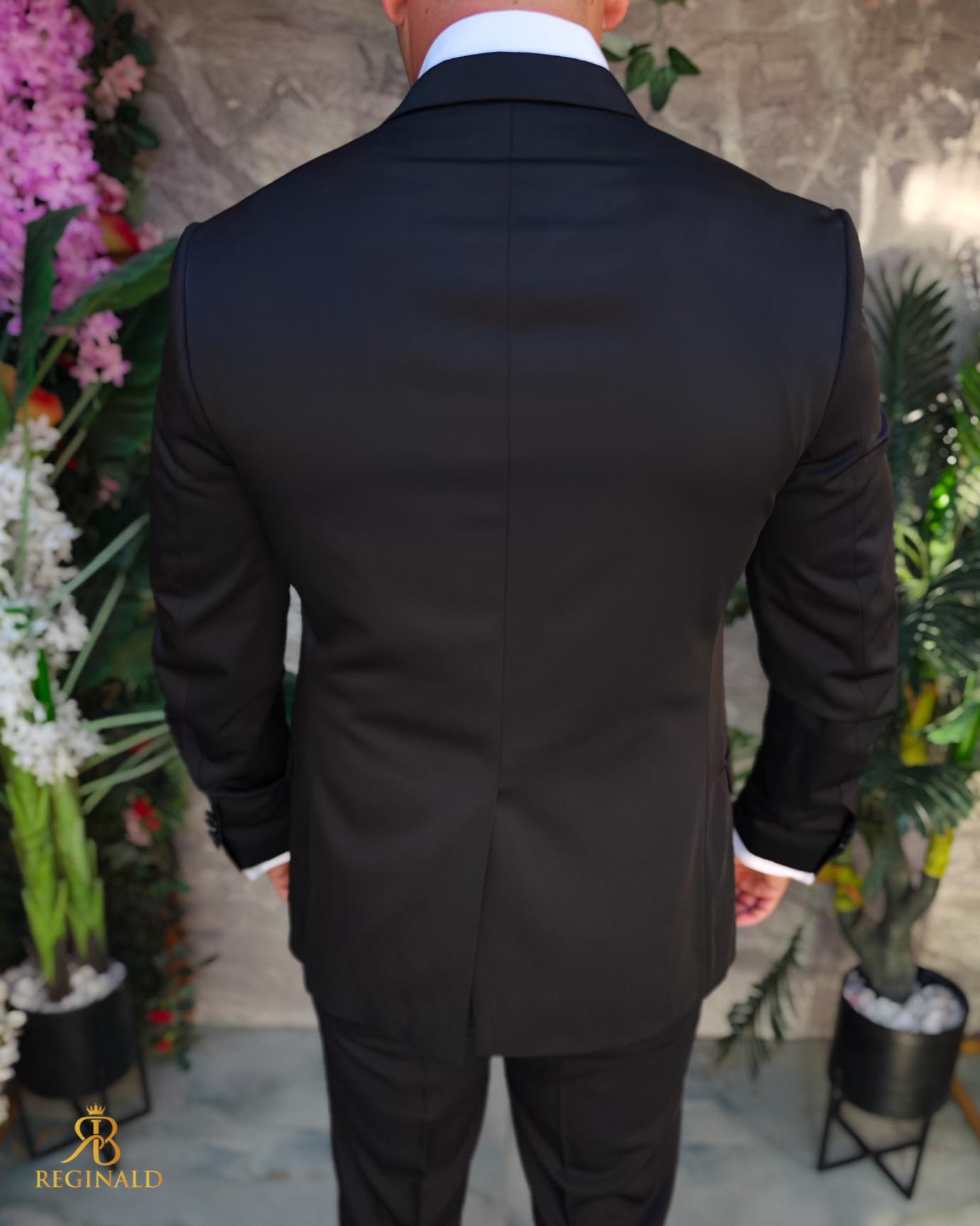 Costum negru NAS/MIRE, Sacou, Pantalon, Cravata- C5270 - imagine 5