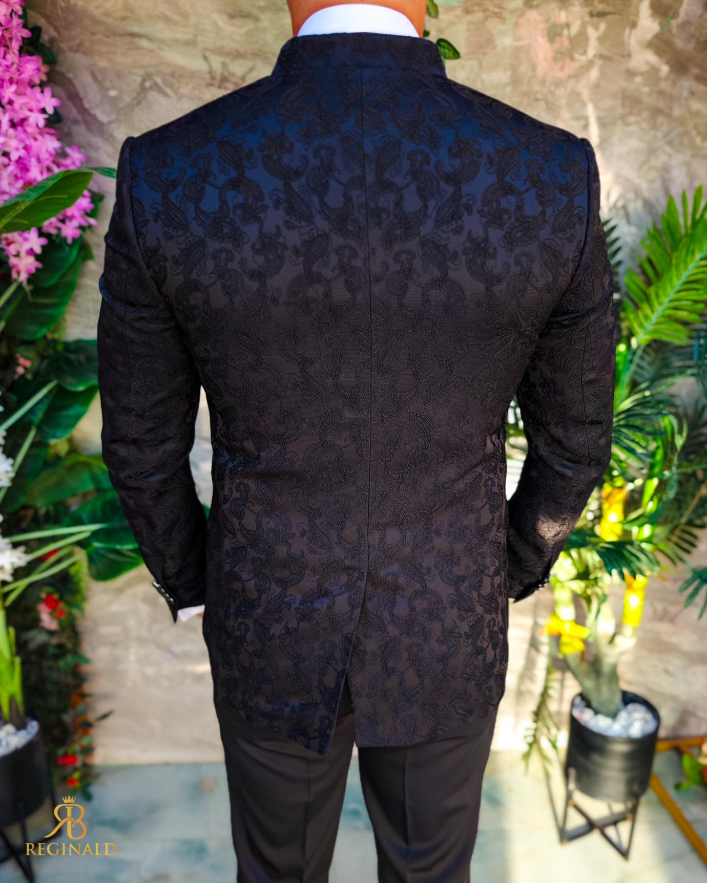 Costum negru NAS/MIRE, Sacou, Pantalon, Papion- C5269 - imagine 6