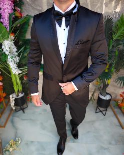 Costum negru NAS/MIRE, Sacou, Pantalon, Papion-C5272