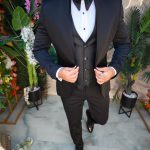 Black GID/GROOM suit, Jacket, Trousers, Waistcoat, Bow tie - C5265