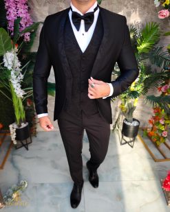 Alternative view of Costum negru NAS/MIRE, Sacou, Pantalon, Vesta, Papion- C5268