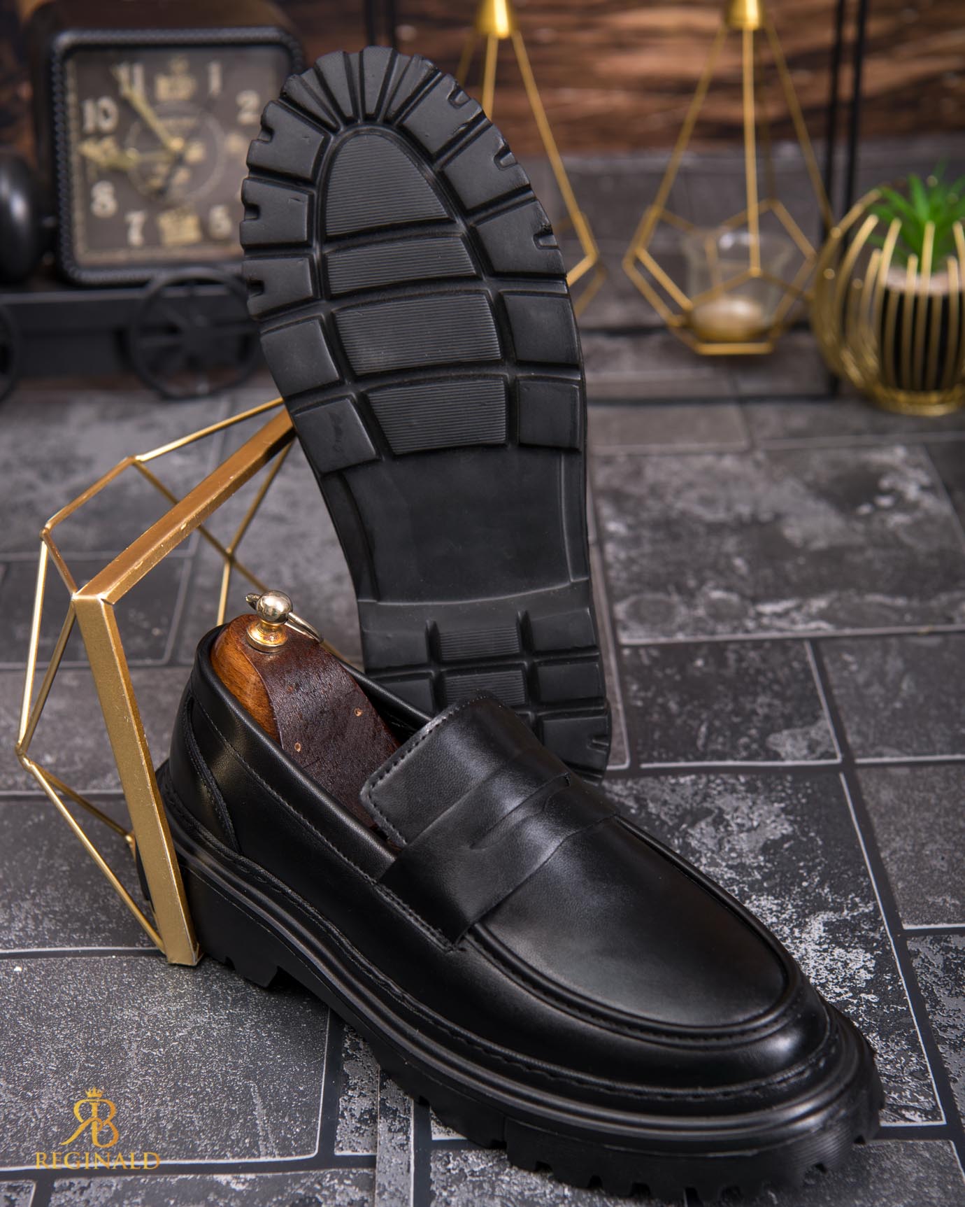 Mocasini de barbati casual, negri, talpa inalta ultra-usoara – AD845 - imagine 2