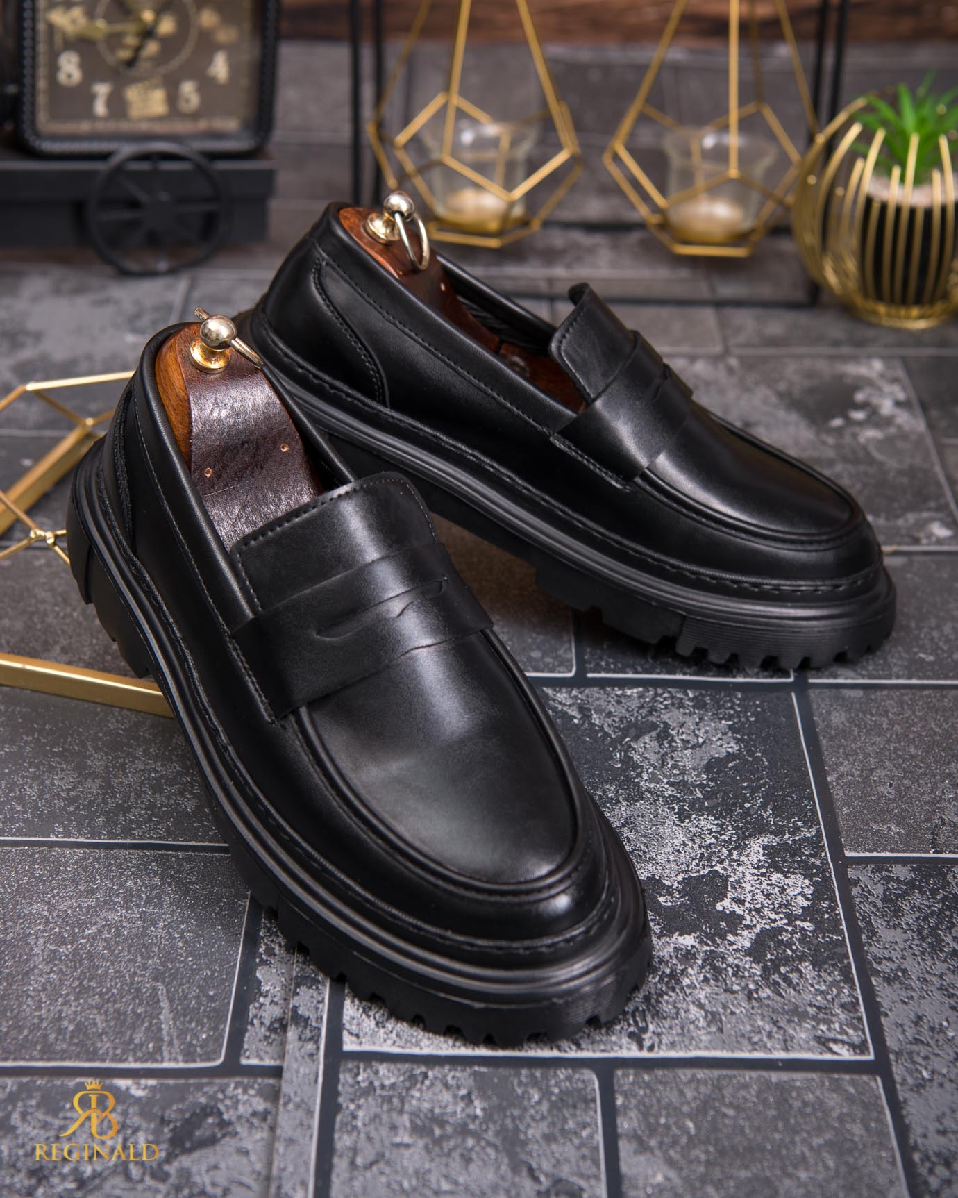 Mocasini de barbati casual, negri, talpa inalta ultra-usoara – AD845 - imagine 3