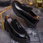 Mocasini de barbati casual, negri, talpa inalta ultra-usoara – AD846