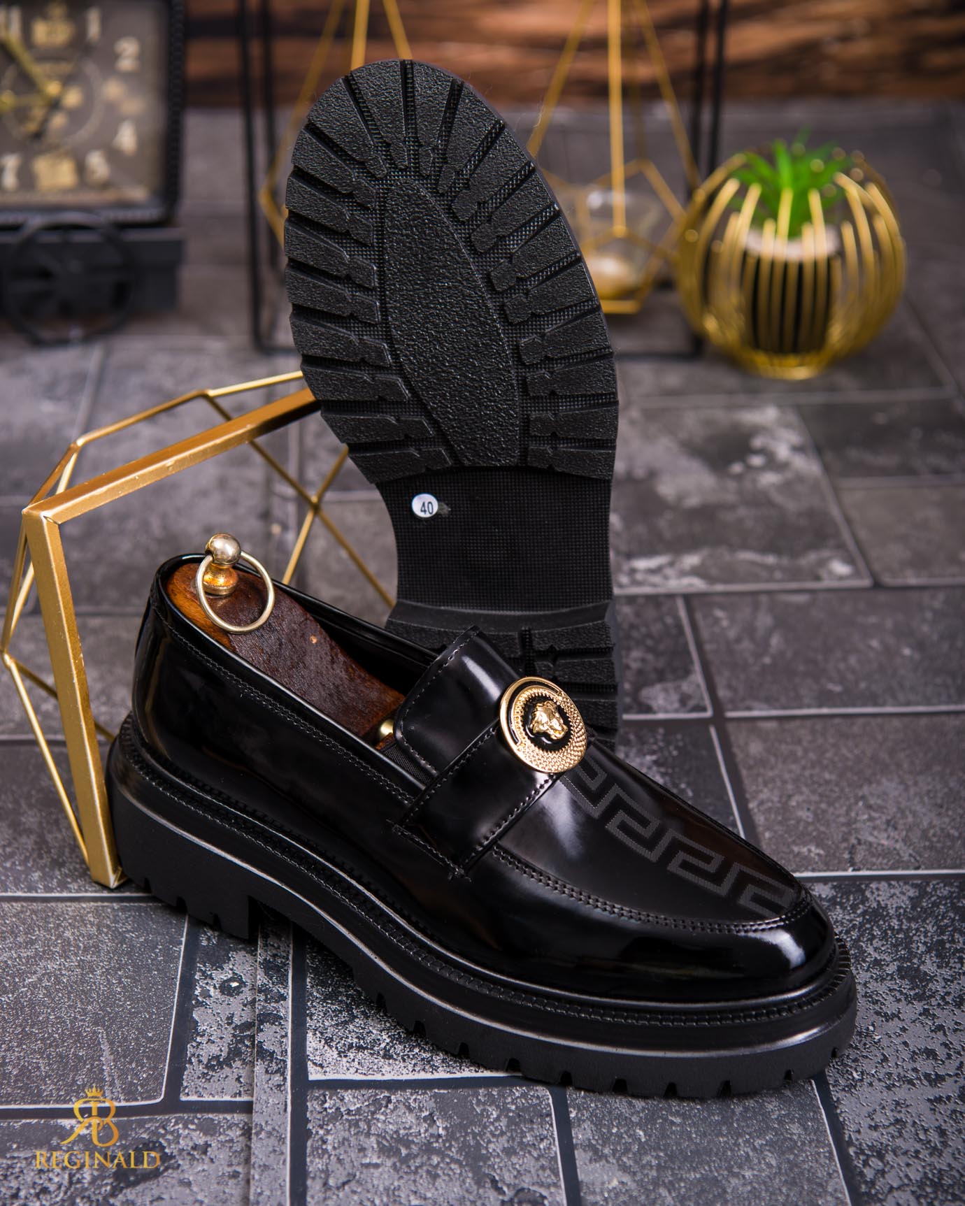 Mocasini de barbati casual, negri, talpa inalta ultra-usoara – AD848 - imagine 2