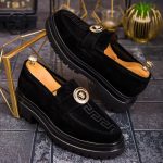 Mocasini de barbati casual, negri, talpa inalta ultra-usoara – AD849