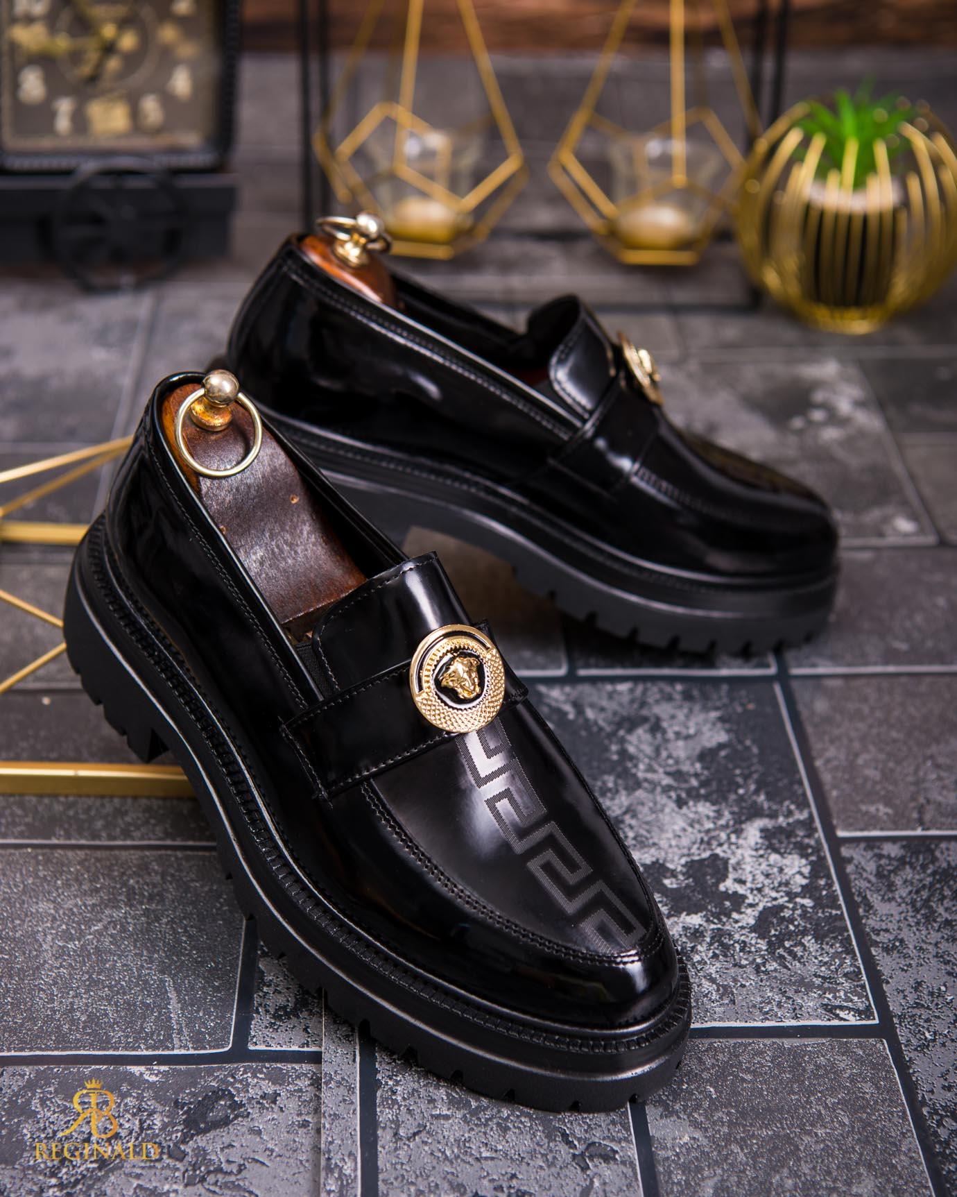 Mocasini de barbati casual, negri, talpa inalta ultra-usoara – AD848 - imagine 4