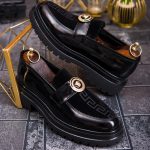 Men's casual black loafers, ultra-lightweight high sole – AD847