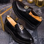 Mocasini de barbati casual, negri, talpa inalta ultra-usoara – AD856
