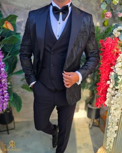 Costum de barbati de ceremonie Set: Sacou, Vesta, Pantalon, Papion- C5279