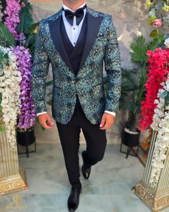 Costum de barbati de ceremonie Set: Sacou, Vesta, Pantalon, Papion- C5282