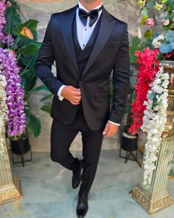 Costum de barbati de ceremonie Set: Sacou, Vesta, Pantalon, Papion- C5283