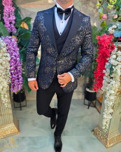 Costum de barbati de ceremonie Set: Sacou, Vesta, Pantalon, Papion- C5284