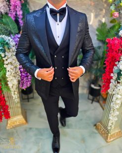 Costum de barbati de ceremonie Set: Sacou, Vesta, Pantalon, Papion- C5286