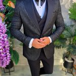 Costum de barbati de ceremonie Set: Sacou, Vesta, Pantalon, Papion- C5275