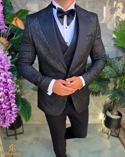 Costum de barbati de ceremonie Set: Sacou, Vesta, Pantalon, Papion- C5275