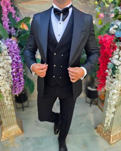 Costum de barbati de ceremonie Set: Sacou, Vesta, Pantalon, Papion- C5288