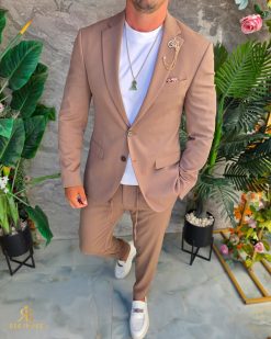 Costum de bărbați, Maro deschis: Sacou si Pantalon - C5290