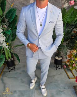 Costum de bărbați, Bleu: Sacou si Pantalon - C5299