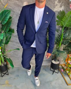 Costum de bărbați, Bleumarin : Sacou si Pantalon - C5291