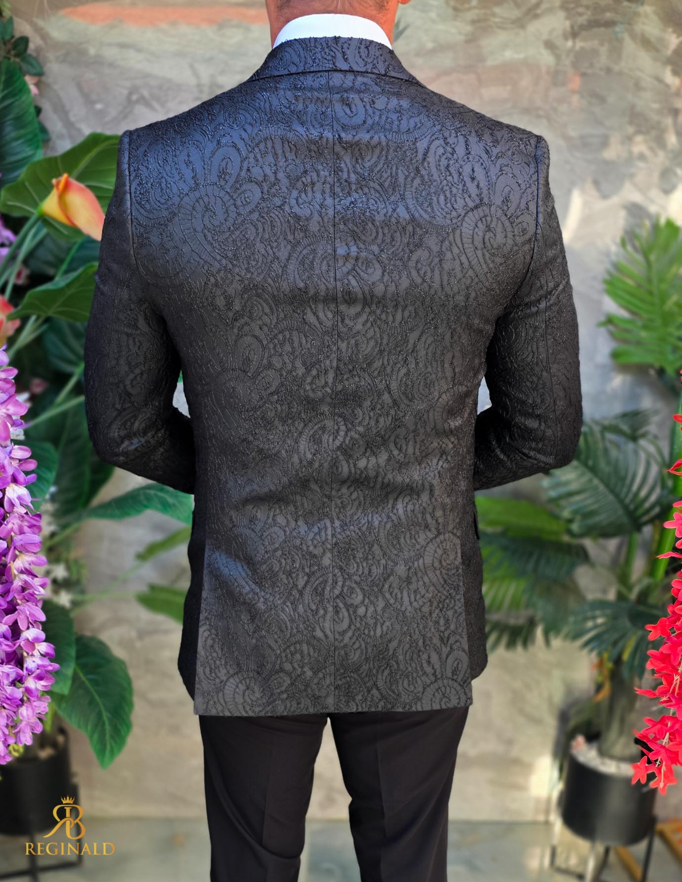 Costum de barbati de ceremonie Set: Sacou, Vesta, Pantalon, Papion- C5275 - imagine 6