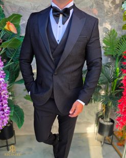 Alternative view of Costum de barbati de ceremonie Set: Sacou, Vesta, Pantalon, Papion- C5277