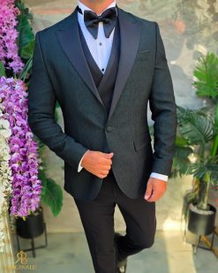 Alternative view of Costum de barbati de ceremonie Set: Sacou, Vesta, Pantalon, Papion- C5278