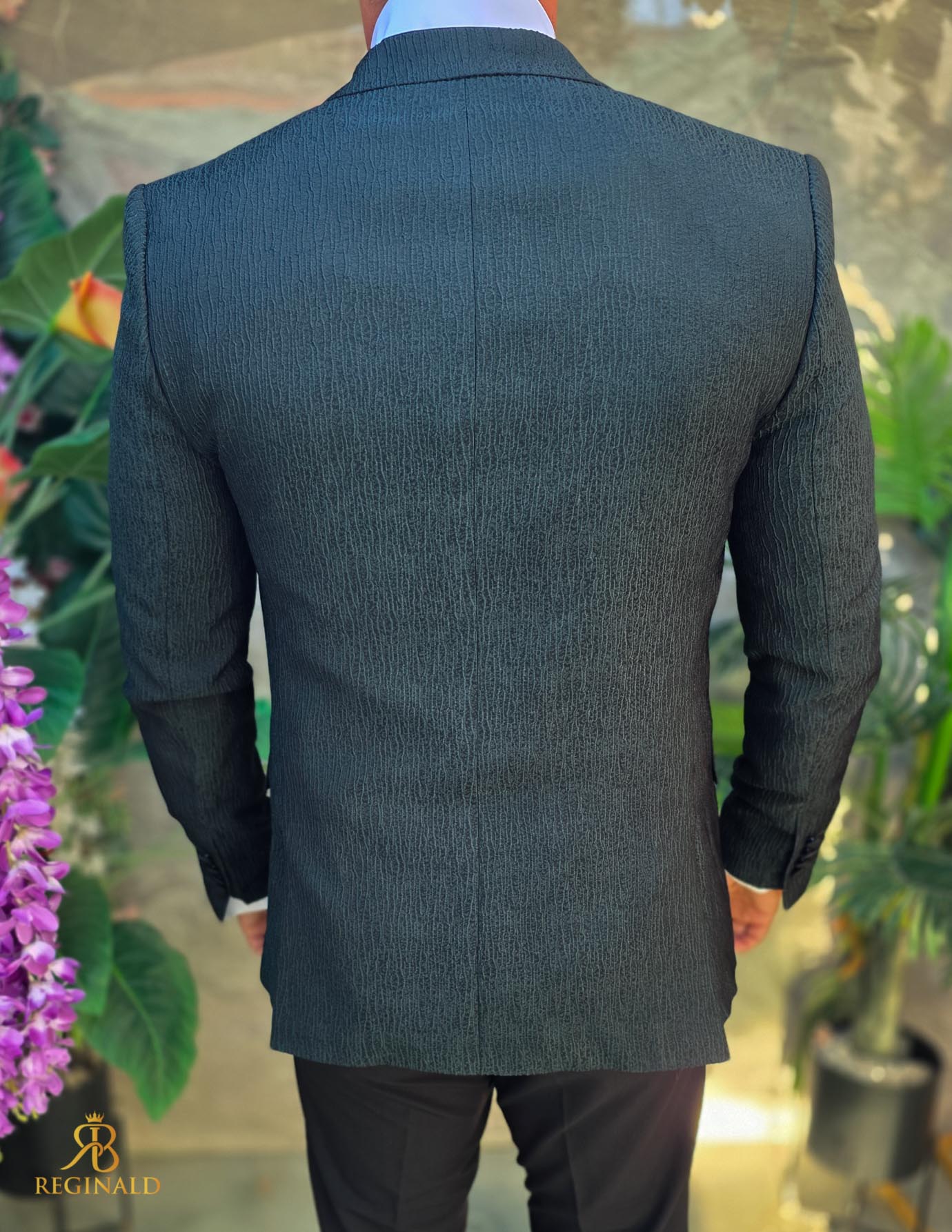 Costum de barbati de ceremonie Set: Sacou, Vesta, Pantalon, Papion- C5278 - imagine 5